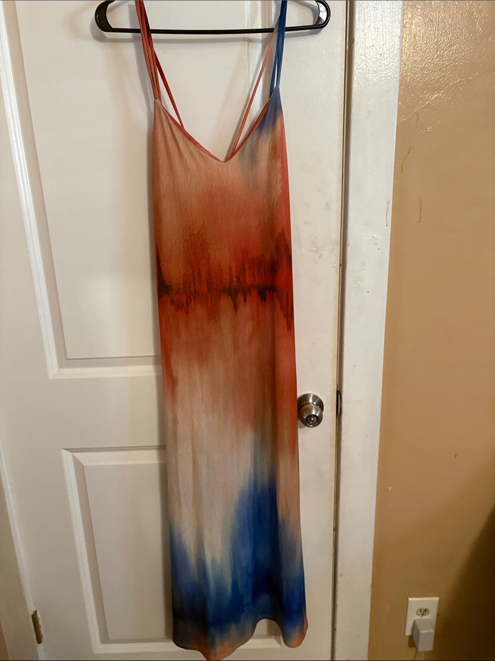 Zara Rust, Blue & Cream Slip Dress